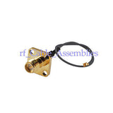 Superbat IPX / U.fl  to RP SMA female flange 4 hole RF pigtail 1.13mm cable
