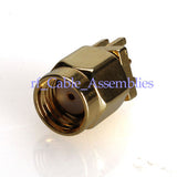 RP SMA End Launch male vertical PCB Mount 1.6mm, 0.062” RF connector