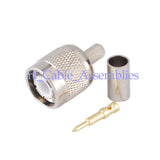 TNC Crimp male connector for LMR195 RG58 cable
