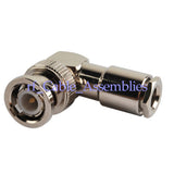 Superbat BNC Clamp male Right Angle connector for LMR195 RG58 cable