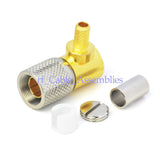 New 1.6/5.6 (L9) male plug right angle Crimp for SYV-75-2-1 cable RF connector