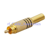 Superbat 3.5mm-RCA straight plug crimp Yellow for the cable RG59 Audio Adapter Connector