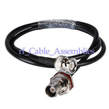 Superbat BNC male to BNC Jack female nut bulkhead crimp RG58 pigtail cable for wifi