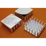 10x High Quality Aluminum Heat Sink 22x22x10mm For Computer Electronic+ adhesive