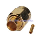 RP-SMA Solder male (female pin) connector for .141" RG402 cable