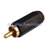 RCA straight plug male crimp Black connector for cable 50-5 RF connector