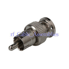 RF Coaxial Connector adapter BNC plug male to RCA plug straight nickelpla