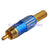 RCA straight male crimp Blue connector for cable 50-5