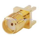 SMA female jack End Launch PCB Mount .040" (1mm) straight RF connector
