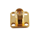 RP SMA female,Straight, 4 Hole Panel Mount; Solder Cup Contact connector