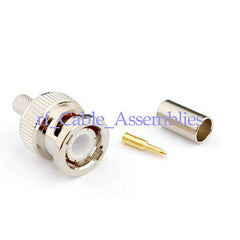 Superbat BNC male Plug straight Crimp KSR195 RG58 RG142 RG400 cable straight RF connector