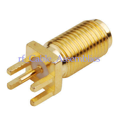 Superbat 10pcs RP-SMA female male pin End Launch Jack PCB Mount long v ...