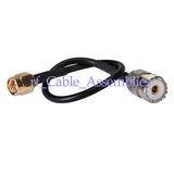 Superbat SO239 /UHF female jack to SMA male Pigtail RG174 cable 20cm