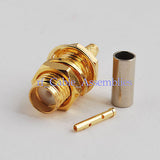 10x SMA female Jack Bulkhead Nut Straight RF connector Crimp LMR100 RG316 RG174