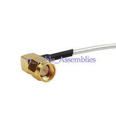 Superbat 90 degrees SMA plug male right angle to exposed end Connector cable RG405 Wifi