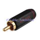 Cinch-Stecker gerade Crimp Schwarzer Stecker für Kabel 50-5 