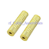 10pcs 3.5mm Stereo female to jack coupler adapter Audio extension connector Gold