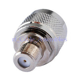 N-Type N male plug to F Type female jack RF coaxial adapter connector Zinc Alloy
