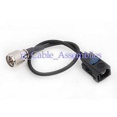 2x Fakra  A  female jack to Mini-UHF male plug pigtail Coxial cable For Motolora