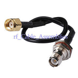 Superbat RP-SMA male to RP TNC Female bulkhead O-ring RF Pigtail Cable RG174 for Wireless