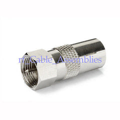 Superbat 10pcs DVB-T TV-Tuner Antenna Coax Adapter F male plug to IEC PAL DVB-T TV Jack