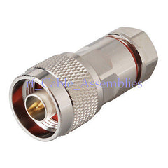 N-Type male plug Solder Clamp Corrugated copper 1/4  cable straight RF connector