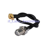 Superbat F Jack to MCX plug right angle pigtail cable RG174