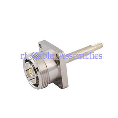 RF coaxial 7/16 Din Female 4 Hole panel mount with long extended pin connecor