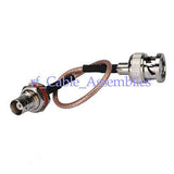 2pcs BNC plug to BNC Jack female nut bulkhead crimp RG316 pigtail 30cm for wifi