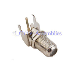 10x F-Type Jack Female bulkhead Right Angle Thru Hole PCB Mount RF Connector New