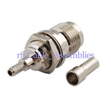 10xTNC Female Jack bulkhead Straight Crimp RG316 RG174 LMR100 Cable RF Connector