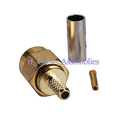 2x RP SMA Crimp Plug Connector adapter For LMR100 RG316 RG174 cable RF Connector