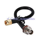 Superbat SMA male plug TNC female nut bulkhead RF pigtail RG58 Cable Conenctor adapter
