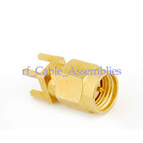 SMA Plug Male thru hole vertical PCB Mount RF straight connector adapter