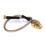 10xRP-SMA female to MMCX male plug right angle pigtail cable RG316 for wireless