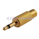 10pcs Gold 3.5mm male mono plug to Rca Female Jack Audio Cable Adapter