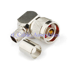 10x N-Type male plug right angle crimp RG8 RG165 RG213 LMR400 cable RF connector