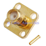 SMA female Jack Flange 4 hole RF Connector Solder for .086  Cable RG405