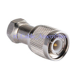 TNC male plug to F male plug center straight RF coaxial adapter connector