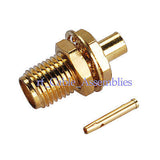 SMA Solder Jack Bulkhead connector for .086'' Cable