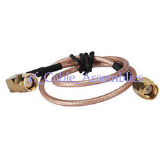 Superbat RP-SMA male female pin right angle to RP-SMA male Pigtail cable RG316 for wifi