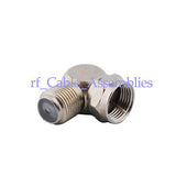 Superbat 10pcs F Type Connector Male Fmelae Right Angle Coax 90 Degree Adapter MATV,CCTV