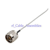 Superbat N plug to exposed end Connector pigtail Semi-Flexible cable RG405 .086   15cm