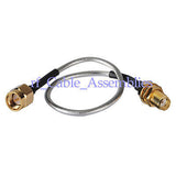 Superbat SMA Male Plug to SMA Jack Female Bulkhead Semi-Flexible cable RG405 0.086  15cm