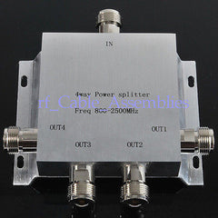 N female jack connector 800-2500MHz 4-way Power Divider 50Ω 117.4*113.5*22mm