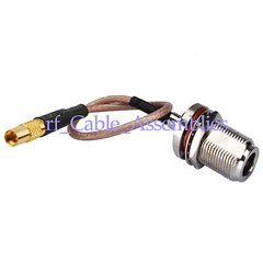 Superbat N Jack female bulkhead to MMCX Jack straight RF pigtail cable RG316 15cm WLAN