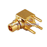 Superbat MMCX plug male right angle RF connector thru hole PCB Mount with solder post