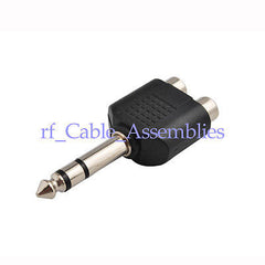 10pcs 6.5mm Plug to Dual RCA Jack/Female adapter Audio Cable Adapter