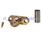 RP SMA 2 Hole Crimp Jack(male pin) Rhombic Flange RF connector for RG174 RG316