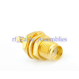 15x SMA Jack Female Bulkhead Solder Connector for 1.13mm cable RF Coax Connector